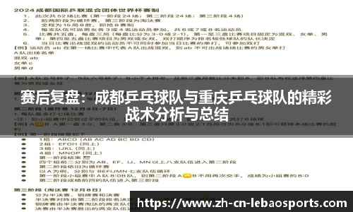 赛后复盘：成都乒乓球队与重庆乒乓球队的精彩战术分析与总结